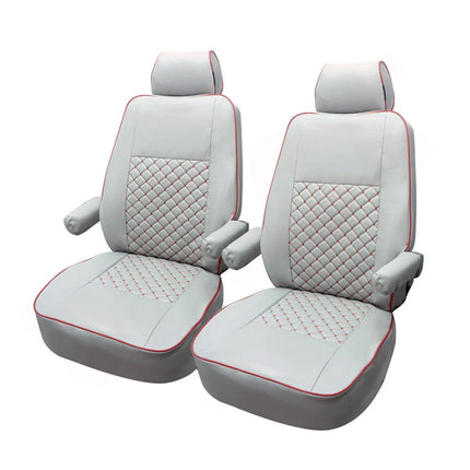 Kunstleder Sitzbezug Sitzbezüge Grau Leder für VW T5 T6 T6.1 Multivan Caravelle
