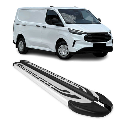 Trittbretter Seitenschweller für Ford Transit Custom 2023-2026 L1 Silber 2 tlg