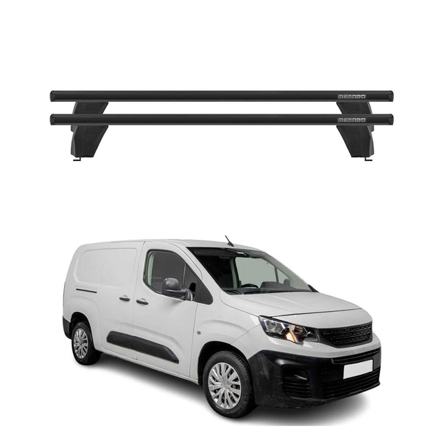 Menabo Dachträger Grundtäger für Peugeot Partner mk3 2018-2026 75kg Alu Schwarz