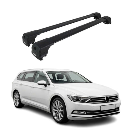 Dachträger Grundtäger für VW Passat B8 Variant 2014-2023 75kg Alu Schwarz 2x