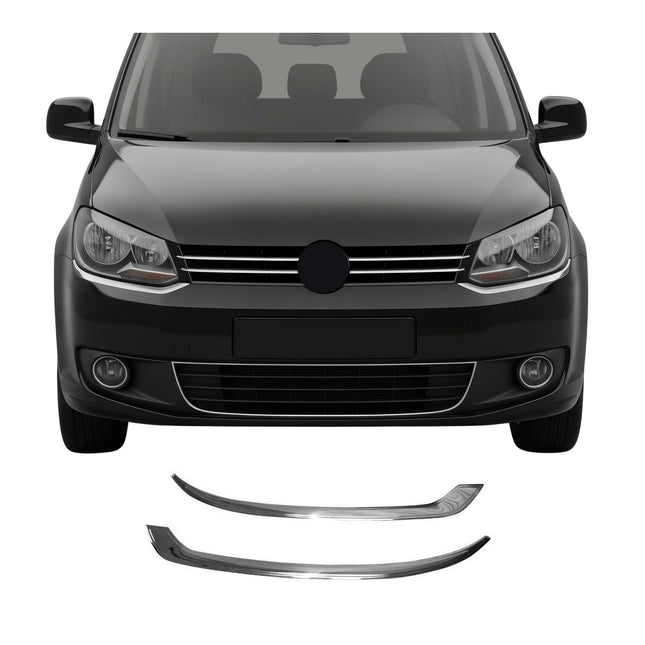 Scheinwerfer Leisten Böser Blick für VW Caddy 2010-2015 Edelstahl Chrom 2tlg