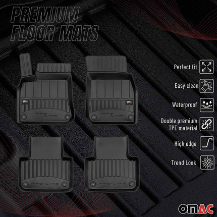 OMAC Gummi Fußmatten für VW Touareg 2017-2024 Premium TPE Automatten Schwarz 4x