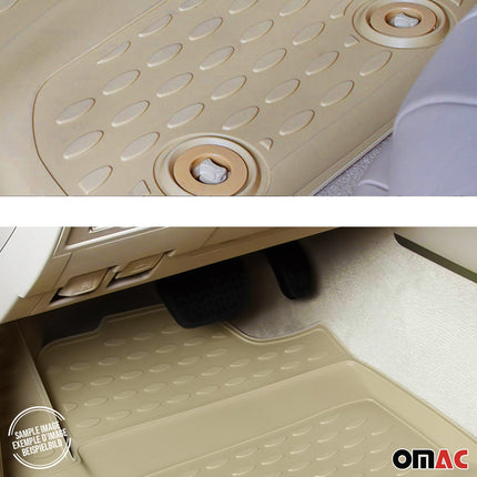 OMAC Gummimatten Fußmatten für BMW X5 E53 1999-2006 TPE Automatten Beige 4x