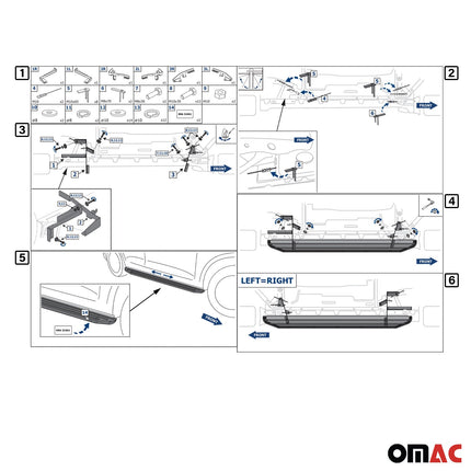 Trittbretter Seitenschweller für Ford Kuga II 2012-2019 Aluminium Schwarz ABE 2x
