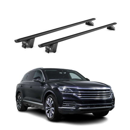 Dachträger Grundtäger für VW Touareg III 2018-2024 Pre-FL Alu Schwarz 2 tlg ABE