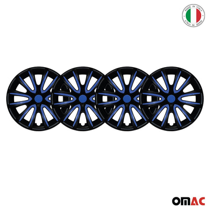 4x Radblenden Radkappen Radzier für 14" Zoll Stahlfelgen Schwarz Dunkel Blau