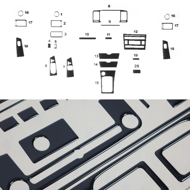 Innenraum Dekor Cockpit für Toyota Corolla 2007-2007 Piano Schwarz Optik 20tlg