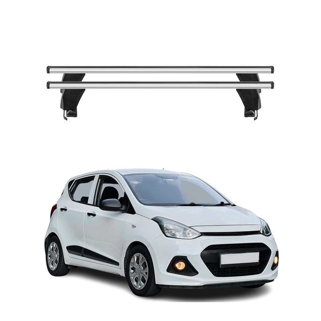 Menabo Dachträger Grundtäger für Hyundai i10 2013-2017 50kg Alu Silber 2 tlg