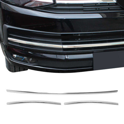 Kühlergrill Grillleisten für VW T6 Transporter Highline 2015-2019 Chrom 3x