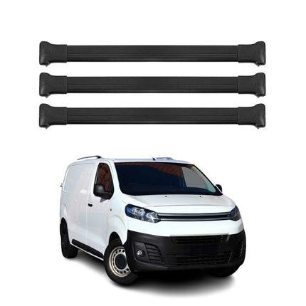 Dachträger Grundtäger für Citroen Jumpy 2016-2026 75kg Aluminium Schwarz 3 tlg