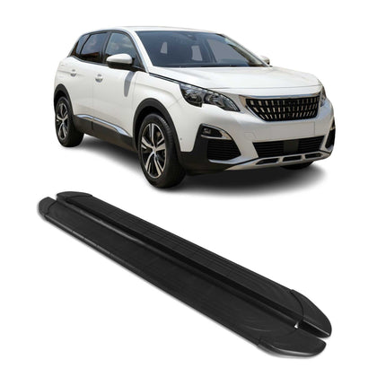 Trittbretter Seitenschweller für Peugeot 3008 2016-2024 Aluminium Schwarz 2tlg