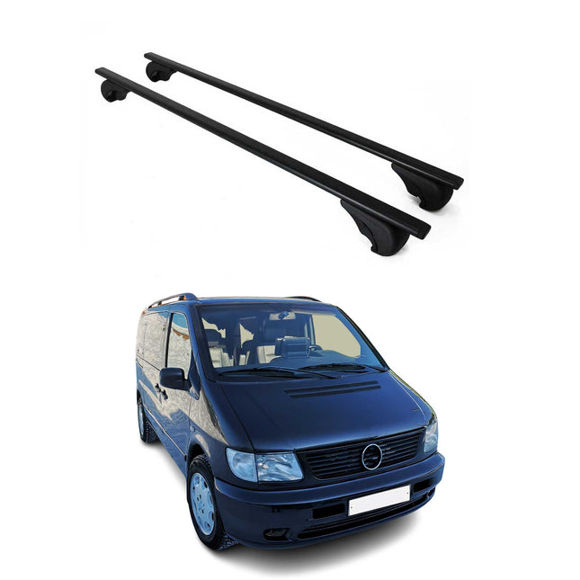 Dachträger Grundtäger für Mercedes V Klasse W638 1996-2003 75kg Metall Schwarz