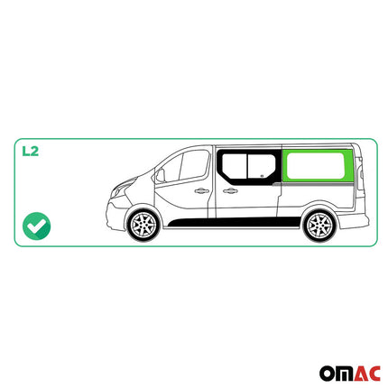 Seitenfenster Auto Fenster für Nissan Primastar 2001-2014 Schwarz Rechts L2