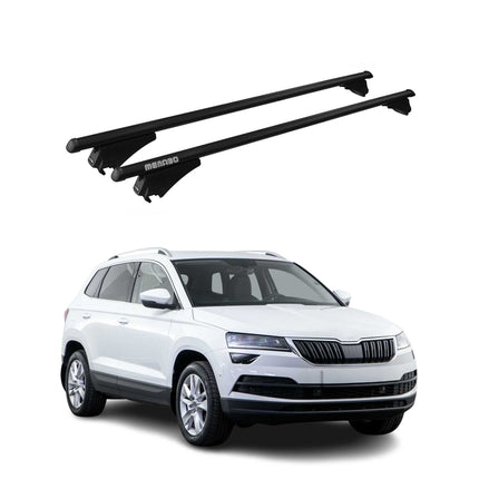 Menabo Dachträger Grundtäger für Skoda Karoq 2017-2026 75kg Alu Schwarz 2 tlg