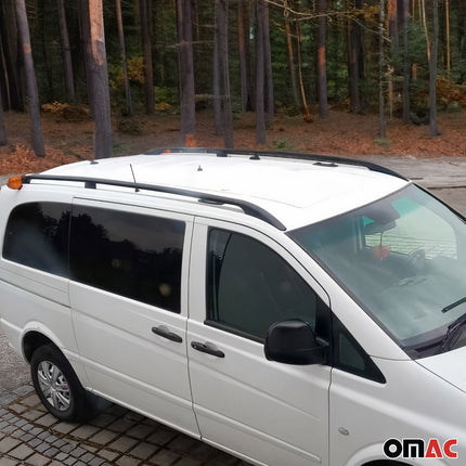 Dachreling für VW Caddy 2020-2026 Kurzer Relingträger Alu Schwarz 2x