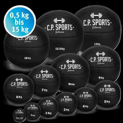 SEO. Medizinball Schwarz Kunstleder - verschiedene Größen - C.P. Sports - K5 - 0.5 Kg Linkreich