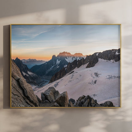 Mer de Glace Sunset Wall Art Print – Chamonix Glacier Photography