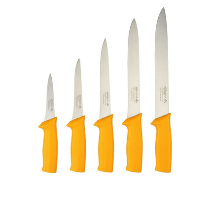 Messerset 5-teilig, Edelstahl aus Solingen, orange, Akkaya Küchenmesser