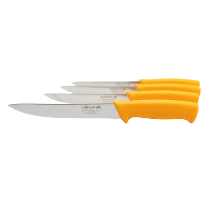 Messerset 5-teilig, Edelstahl aus Solingen, orange, Akkaya Küchenmesser