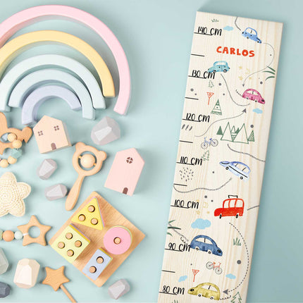 SEO. Messlatte mit Namen für Kinder im Autokarte Design - Linkreich