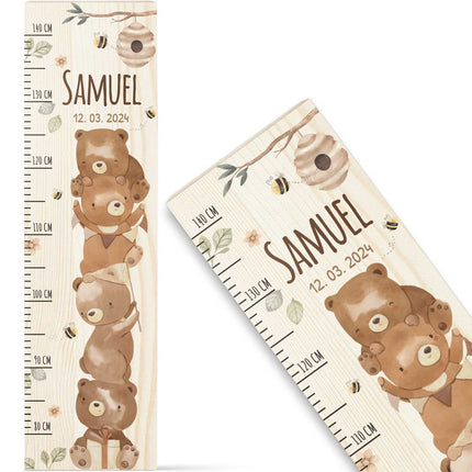 SEO. Messlatte mit Namen für Kinder im Bären Design - Linkreich
