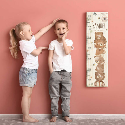 SEO. Messlatte mit Namen für Kinder im Bären Design - Linkreich