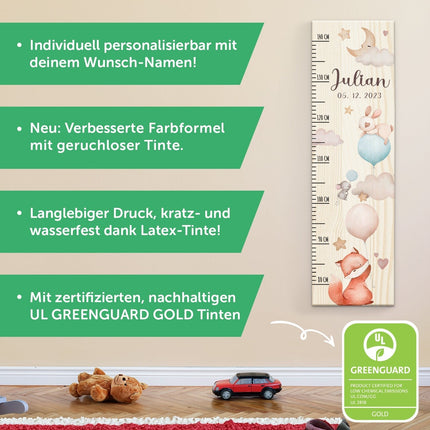 SEO. Messlatte mit Namen für Kinder im Ballon Design - Linkreich