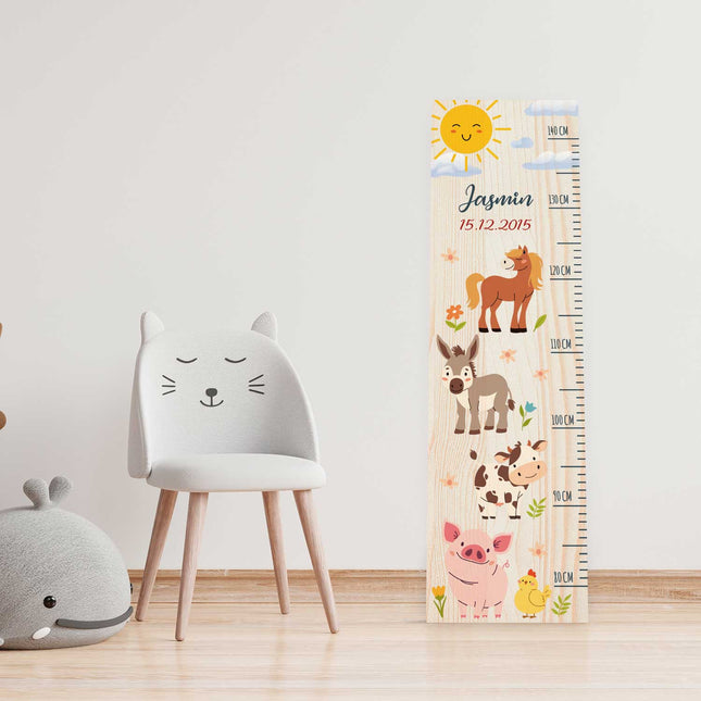 SEO. Messlatte mit Namen für Kinder im Bauernhof Design - Linkreich