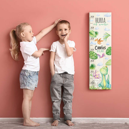 SEO. Messlatte mit Namen für Kinder im Dinosaurier Design - Linkreich