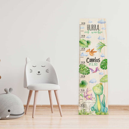 SEO. Messlatte mit Namen für Kinder im Dinosaurier Design - Linkreich