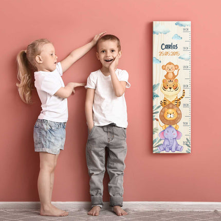 SEO. Messlatte mit Namen für Kinder im Dschungeltiere Design - Linkreich