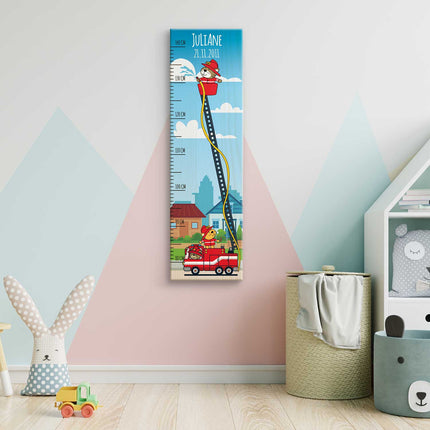 SEO. Messlatte mit Namen für Kinder im Feuerwehr Design - Linkreich