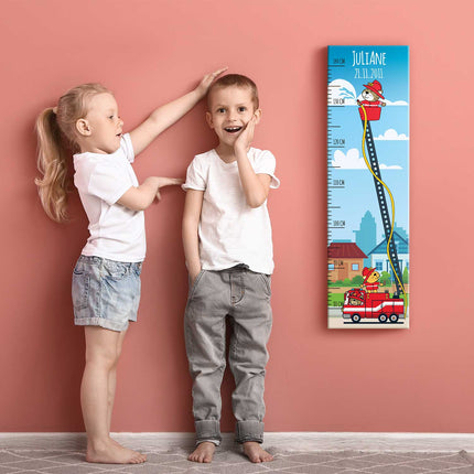 SEO. Messlatte mit Namen für Kinder im Feuerwehr Design - Linkreich