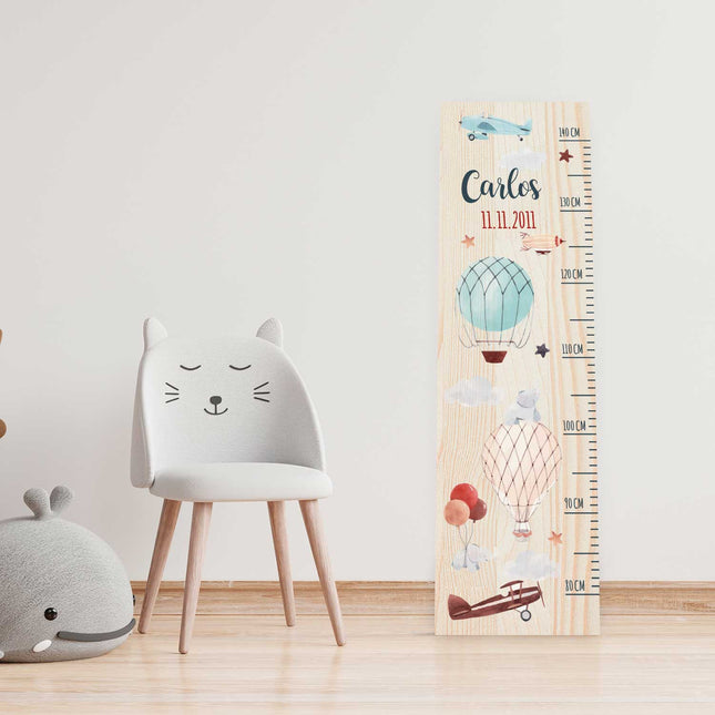 SEO. Messlatte mit Namen für Kinder im Heißluftballon Design - Linkreich