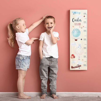 SEO. Messlatte mit Namen für Kinder im Heißluftballon Design - Linkreich