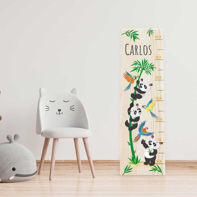 SEO. Messlatte mit Namen für Kinder im Panda Design - Linkreich