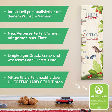 SEO. Messlatte mit Namen für Kinder im Vögel Design - Linkreich