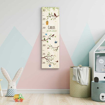 SEO. Messlatte mit Namen für Kinder im Vögel Design - Linkreich