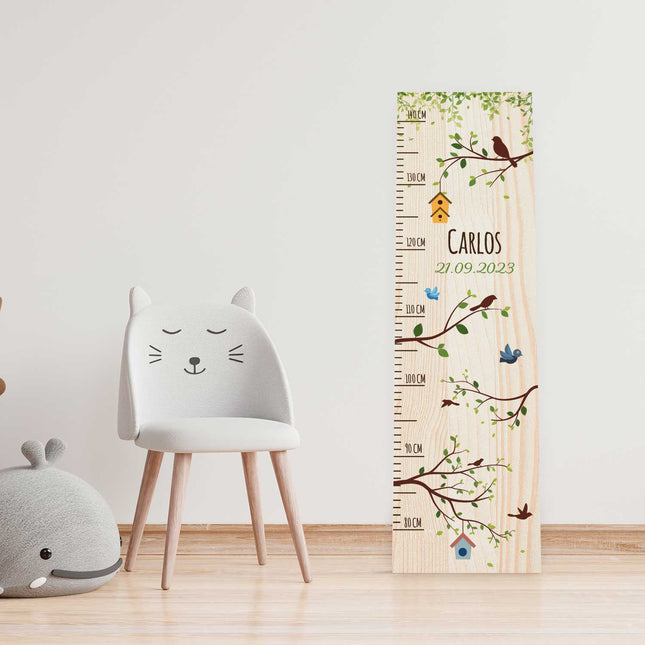 SEO. Messlatte mit Namen für Kinder im Vögel Design - Linkreich
