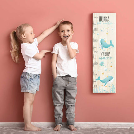 SEO. Messlatte mit Namen für Kinder im Wal Design - Linkreich