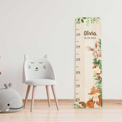 SEO. Messlatte mit Namen für Kinder im Waldtiere Design - Linkreich