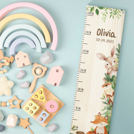 SEO. Messlatte mit Namen für Kinder im Waldtiere Design - Linkreich