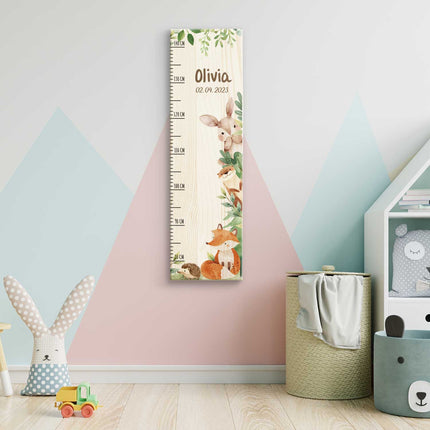 SEO. Messlatte mit Namen für Kinder im Waldtiere Design - Linkreich