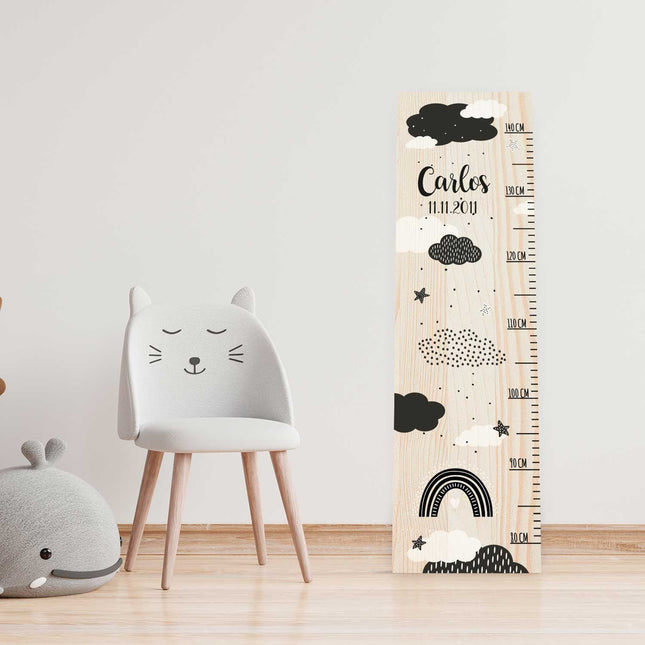SEO. Messlatte mit Namen für Kinder im Wolken Design - Linkreich