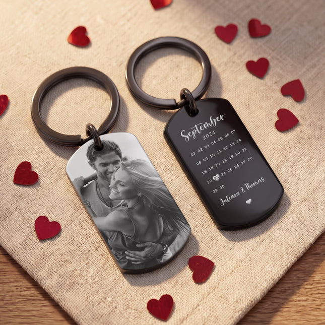 SEO. Metall Dog Tag mit Gravur - Dein Foto & Kalender - Linkreich