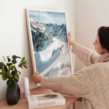 Mountaineers on the Aiguille du Midi Arête - Chamonix Alpine Landscape