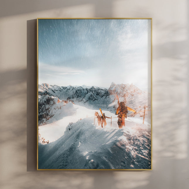Skiers on Vallée Blanche – Chamonix Wall Art Print