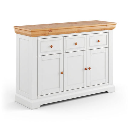 SEO. Milano Elite Massivholz Kiefer Kommode 3.3 | Farbe Weiß/Kiefer - Linkreich