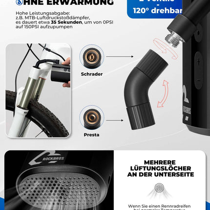 Mini Elektrische Akku Luftpumpe LED - Anzeige (Fahrrad Luftpumpen) kaufen bei Linkreich – Jetzt entdecken!