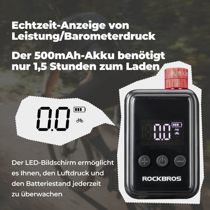 Mini Elektrische Fahrradpumpe LED - Anzeige (Fahrrad Luftpumpen) kaufen bei Linkreich – Jetzt entdecken!